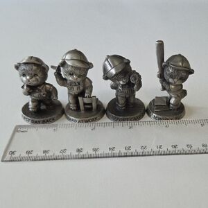 Avon 1983 & 1984 Pewter School Days Bears